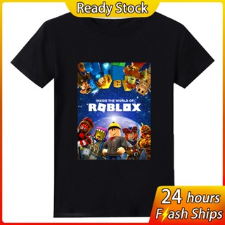 Roblox 2020ใหม่ผ้าฝ้าย100% ชายเสื้อยืดสาวแขนสั้นเด็กเสื้อผ้าการ์ตูนเด็กเสื้อยืดเกมเสื้อยืดเด็ก_04