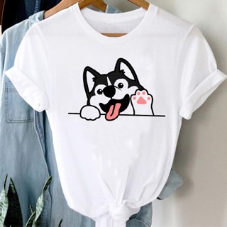 Dogs Husky T-shirt Women Summer White T Shirt Soft Girls Tshirt Arrival_04