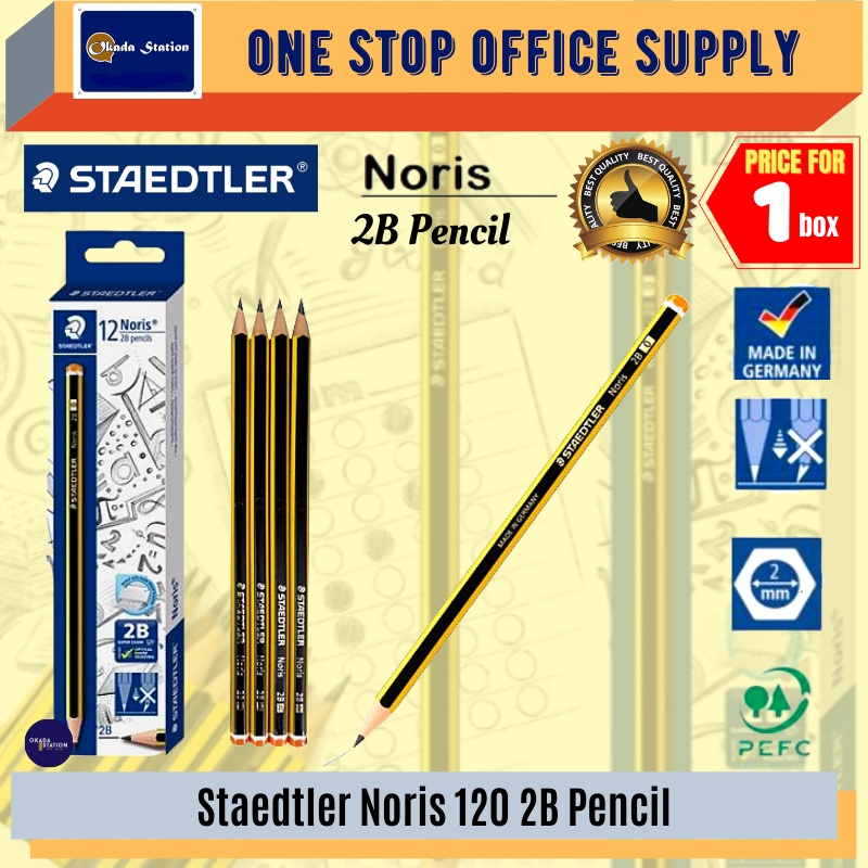STAEDTLER ดินสอ Noris 2B (12 ชิ้น/กล่อง) / ดินสอ 2B / ดินสอ Staedtler Noris A120 2B