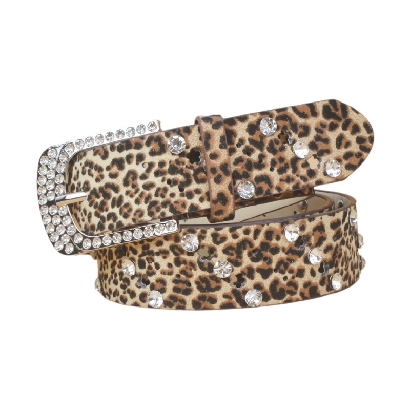 YOI Y2k Luxury Strap Rhinestone Belt Hot Girls Crystal Studded Belt Cowgirl Belt