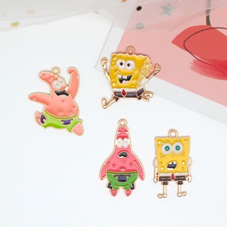 เครื่องประดับ จี้สร้อยคอ พวงกุญแจ รูปการ์ตูน SpongeBob Parry Star แฮนด์เมด DIY สําหรับผู้หญิง 030 2 ชิ้น ต่อล็อต