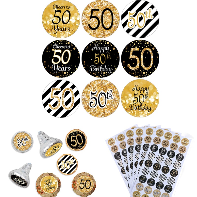 สติกเกอร์ฉลาก Happy Birthday Candy Labels 18th 30th 40th 50th 60th 70th 80th สําหรับตกแต่งปาร์ตี้ครบ