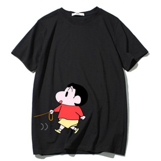 Men Oversize Short Sleeve T-shirts Plain Tee Causal Tops Street Wear Crayon Shinchan  Pattern Clothe_12