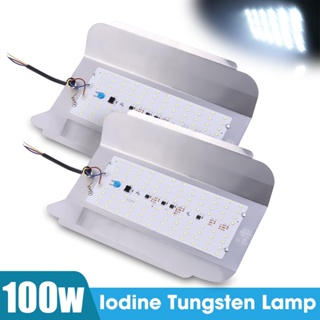 1 ชิ้น 100W LED น้ําท่วม ไฟสูง Bay กันน้ํา สปอตไลท์ ไอโอดีน ทังสเตน โคมไฟกลางแจ้ง ไฟทํางาน อุปกรณ์เสริม