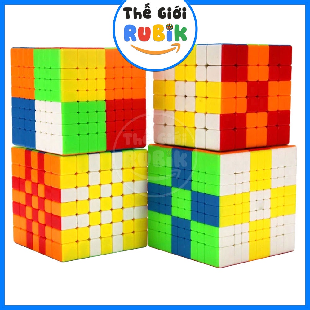 ชุด 4 Rubik 8 9 10 Qiyi พลาสติกสีสวยงามทนทาน Rubic 8x8 9x9 10x10 ชั้น | จิโออิ รูบิค