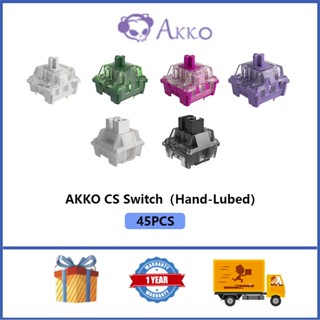 Akko CS สวิตช์แฮนด์ลูป พร้อมเพลทเมาท์ 3 พิน สําหรับคีย์บอร์ด MX 45 ชิ้น