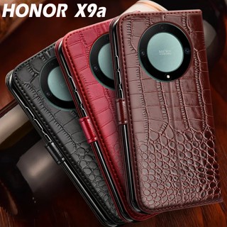 เคสโทรศัพท์มือถือหนัง ฝาพับแม่เหล็ก พร้อมช่องใส่บัตร สําหรับ Honor X9a X9a 5G X9a RMO-NX1 6.67 นิ้ว