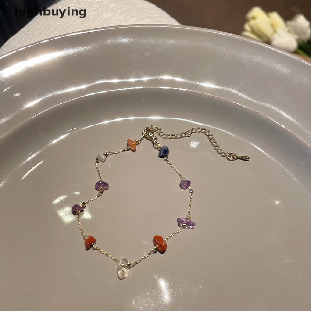[highbuying] เกาหลี เรียบง่าย สีหิน สร้อยคอโซ่ สําหรับผู้หญิง สีทอง ปาร์ตี้ ชายหาด ไหปลาร้า ของขวัญ สุนทรียภาพ เครื่องประดับใหม่ พร้อมส่ง