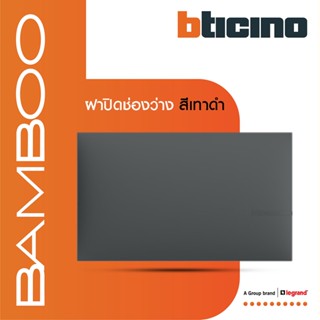 Bticino ฝาปิดช่องว่าง แบมบู สีเทาดำ Blank Cover Plate GRAY รุ่น Bamboo | AE2200TGR | BTiSmart