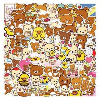 Z&amp;m ❀ Rilakkuma สติกเกอร์ ลายการ์ตูนแอนิเมชั่น กันน้ํา สําหรับตกแต่งของเล่น 100 ชิ้น ต่อชุด