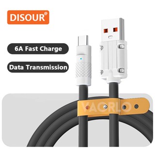 Disour สายชาร์จเร็ว 1 เมตร 2 เมตร 6A สําหรับ Micro Type-C USB