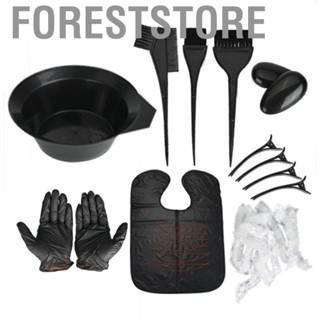 Foreststore Hair Dye Coloring Kit Tinting Bowl Brush Comb Ear Cover Gloves for DIY Salon Tools