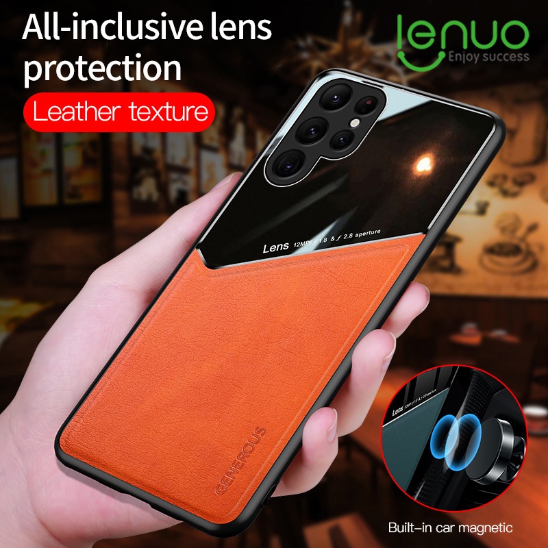 เคสโทรศัพท์มือถือหนัง กันกระแทก ปิดด้านหลัง ลาย Lenuo หรูหรา สําหรับ Samsung Galaxy S23 Ultra S23 Pl