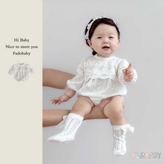 ชุดจั๊มสูทรอมเปอร์ ปักลายดอกไม้ สีขาวบริสุทธิ์ แฟชั่นฤดูใบไม้ร่วง สําหรับเด็กผู้หญิง อายุ 0-24 เดือน