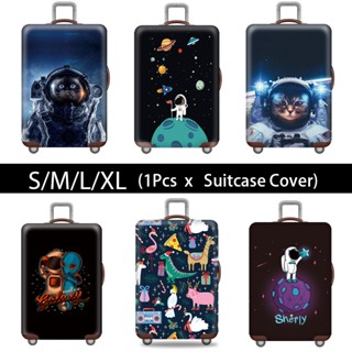 ผ้าคลุมกระเป๋าเดินทาง ลายการ์ตูนสัตว์ นักบินอวกาศ ซานตาคลอส สโนว์แมน หนา ขนาด 18 นิ้ว -32 นิ้ว