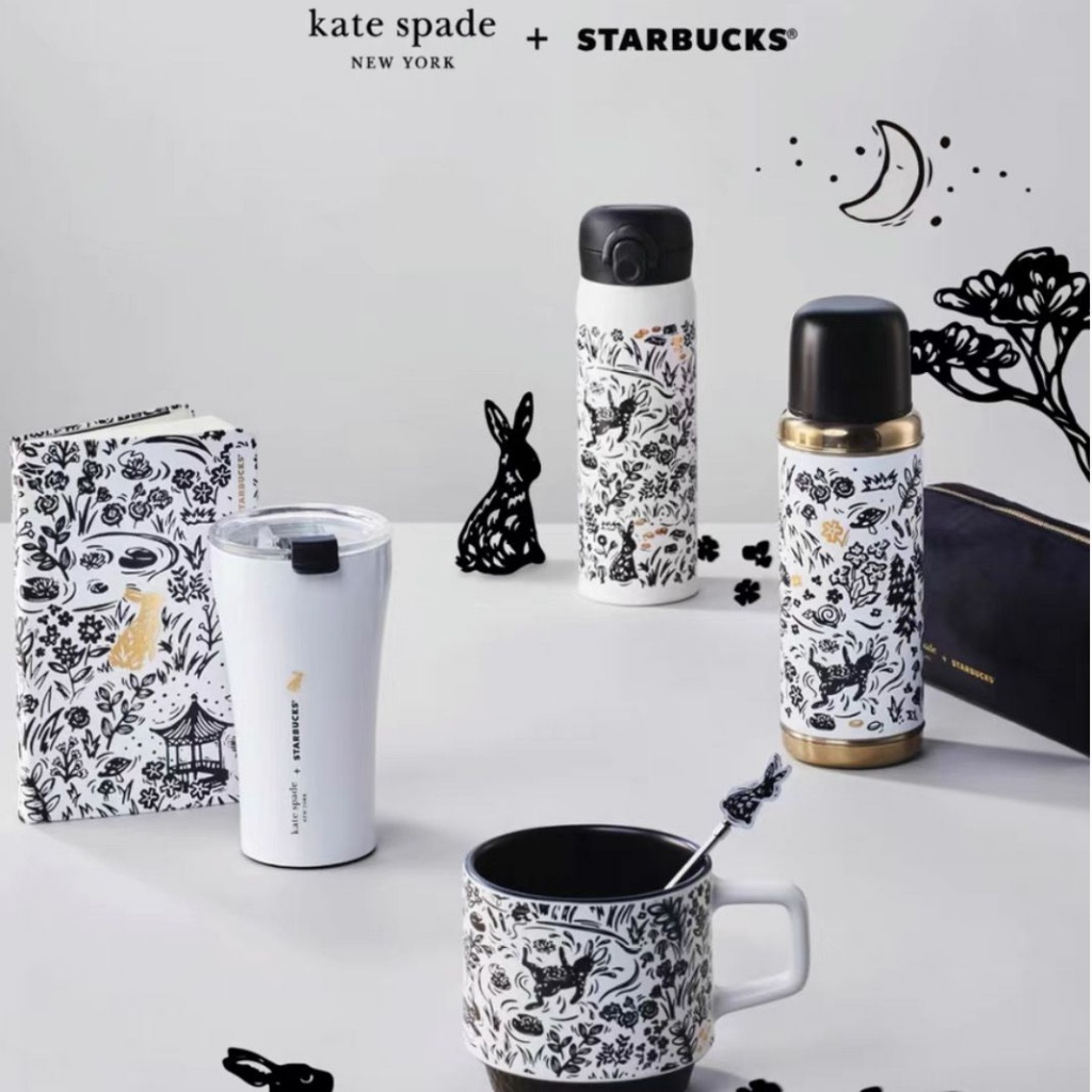 Starbucks ใหม่ แก้วกระติกน้ําร้อน ลาย Kate Spade สไตล์วินเทจ 2023