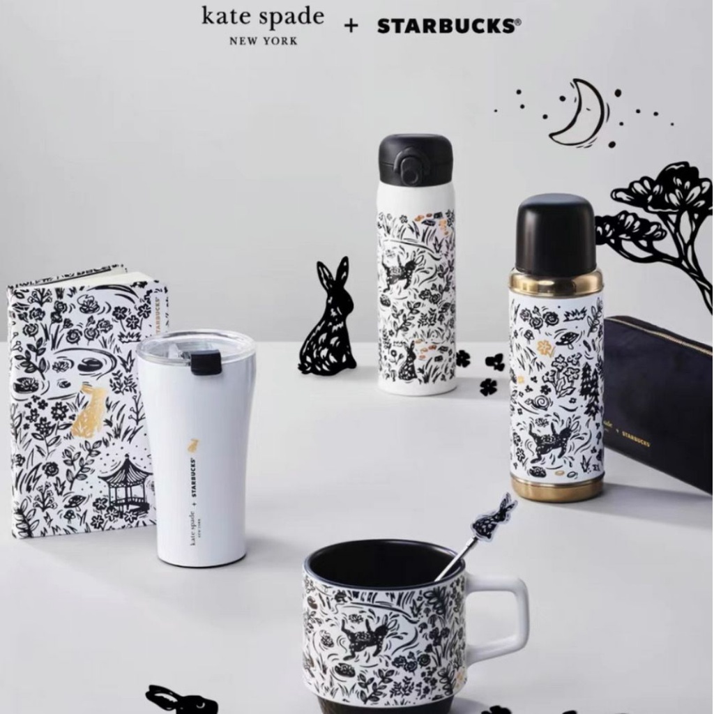 Starbucks 2023 New Type Kate Spade Vintage Mug และกล่องกระติกน้ําร้อน