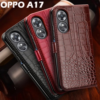 เคสโทรศัพท์มือถือหนัง ฝาพับ พร้อมช่องใส่บัตร สําหรับ OPPO A17 A17K 4G 6.56 นิ้ว 2022 A17 A 17 CPH2477