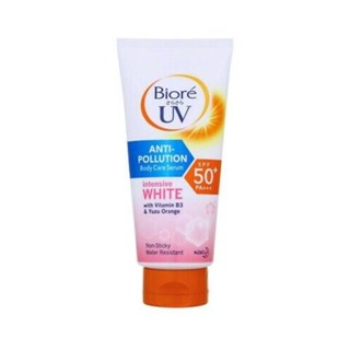 Biore UV Anti-Pollution Body Care Serum Intensive White SPF50+/PA+++โลชั่นกันแดดทาผิว ขาวกระจ่างใส