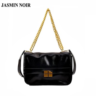 Jasmin NOIR กระเป๋าสะพายไหล่ กระเป๋าถือ หนัง PU แต่งสายโซ่คล้อง สําหรับสตรี