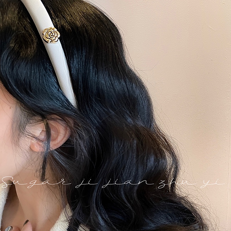 ใหม่ ที่คาดผม ลายดอกคามิเลีย สไตล์เรโทร เครื่องประดับ สําหรับผู้หญิง - รูปที่ 3