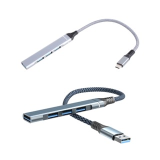 R* 4 in 1 ฮับ USB3 0 Type-C อะลูมิเนียม พร้อมพอร์ต USB 3 0 4 ชิ้น