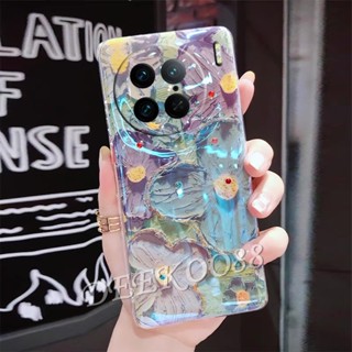 เคสโทรศัพท์มือถือ TPU แบบนิ่ม ลายดอกไม้ มีสีม่วง สีชมพู สําหรับ VIVO X90 Pro 5G VIVOX90 X90Pro