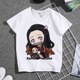 Demon Slayer Kimetsu No Yaiba Boys Girls Fashion T Shirt Animation CHILDRENS Clothing Summer Cartoon Ghost Blade B_08