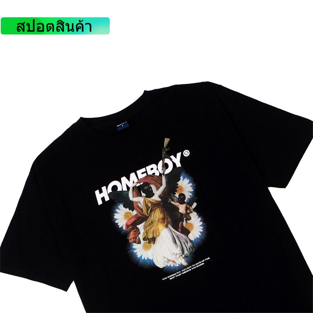 HOMEBOY.V HB.HEAVEN เสื้อยืดโอเวอร์ไซส์ ผ้าฝ้ายแท้