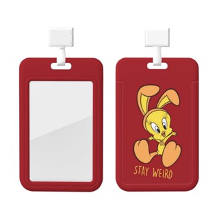 Tweety Bird ซองใส่บัตรประจําตัว แนวตั้ง พลาสติก กันน้ํา ขนาด 7*11 ซม. พร้อมสายคล้อง