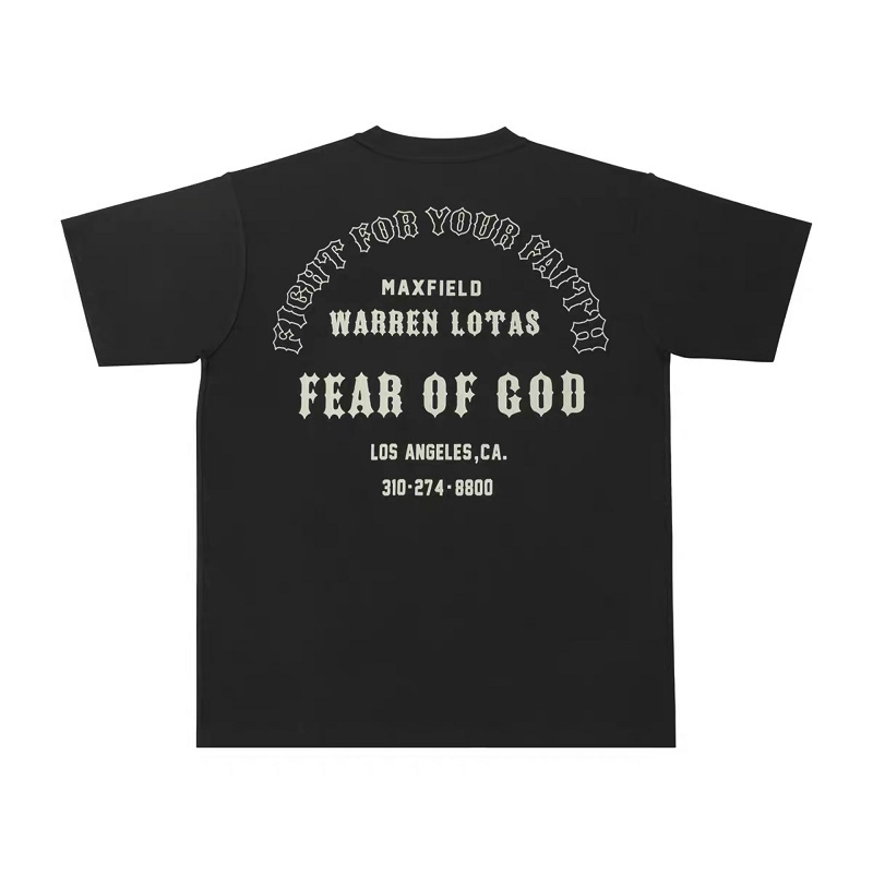 เสื้อยืดแขนสั้นพิมพ์ลาย Fear Of God Fog Christmas Show Limited Jesus สําหรับผู้ชายผู้หญิง_04