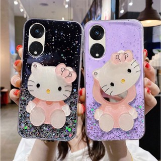 เคสโทรศัพท์มือถือแบบนิ่ม ลายกลิตเตอร์ พร้อมกระจกแต่งหน้าในตัว สําหรับ OPPO Reno8 T 5G 4G 2023 Reno8T 4G