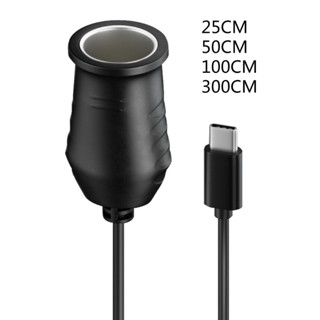 Ev 65W USB C ตัวผู้ เป็น 15V ซ็อกเก็ตชาร์จในรถยนต์ ตัวเมีย