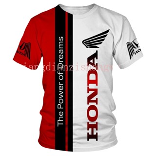 ใหม่ เสื้อยืดลําลอง แขนสั้น พิมพ์ลายโลโก้รถยนต์ Honda 3d แฟชั่นสําหรับผู้ชาย และผู้หญิง