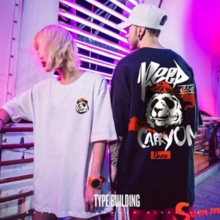 2020 New Oversize Loose Fashion Mens Hip hop panda T-shirt Short Sleeve Men and Women shirt Couple wear_07