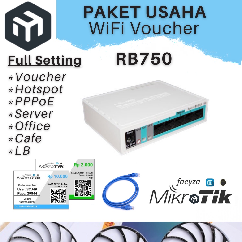 Mikrotik RB750 บัตรกํานัล ฮอตสปอต PPPoE RT RW ตาข่าย