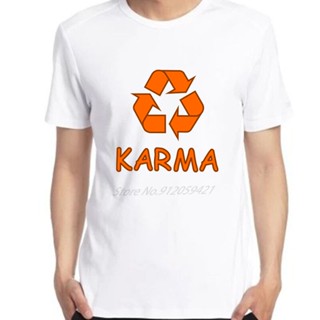 Cotton T-Shirt Recycle Symbol Good Karma Comes Around Buddha fashion graphic t shirts short sleeve s Harajuku Stree_04