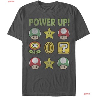 เสื้อยืดลำลอง Mens Nintendo Super Mario Power Up Bingo T-Shirt Mens Womens T-shirts_12