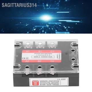 Sagittarius314 โซลิดสเตตรีเลย์ 3 เฟส ไฟแสดงสถานะ LED 40A ฝาครอบโปร่งใส AC เป็น SSR อินพุต 90‑250V เอาต์พุต 24‑480V