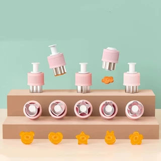 แม่พิมพ์ตัดผัก ผลไม้ คุกกี้ ลายการ์ตูน แบบนูน ขนาดเล็ก DIY 5 ชิ้น