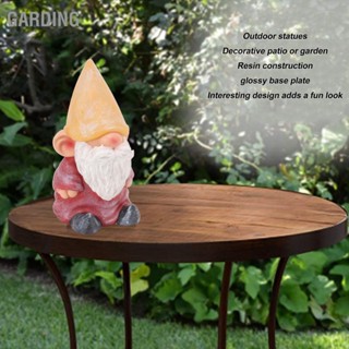 Garding Garden Gnome โครงสร้างเรซิ่นด้านล่างมีเสถียรภาพ Retro สไตล์ Figurine สำหรับ Patio Porch ตกแต่ง