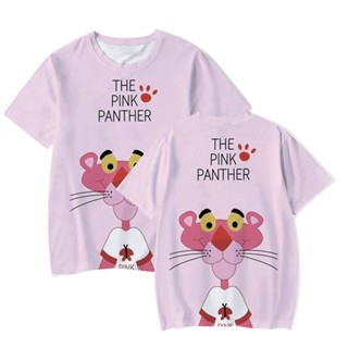 เสื้อยืดคอกลม แขนสั้น พิมพ์ลาย Love Pink Panther 3 มิติ สวมใส่สบาย สําหรับผู้ชาย