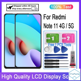 สําหรับ Redmi Note 11 4G 21121119Sc หน้าจอสัมผัส LCD สําหรับ Redmi Note 11 5G 21091116อะไหล่เปลี่ยน AC