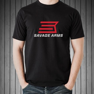 Lint9 {พร้อมส่ง เสื้อยืดผ้าฝ้าย 100% พิมพ์ลายโลโก้ Savage Arms โอเวอร์ไซซ์ ไซซ์ XS-6XL สําหรับผู้ชาย ของขวัญคริสต์มาส