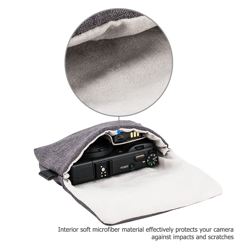 JJC กระเป๋ากล้องคอมแพคกล้องดิจิตอลกระเป๋าเดินทางสำหรับ Sony ZV-1, RX100 VA VII VI V IV III II, Ricoh GR3 GR IIIx III II, Canon G7X & Mark III II, Olympus TG-1/2/3/4/5