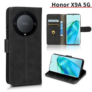 Honor X9a 5G Skin Feel Luxury Leather Flip Casing For Huawei Honor X9a X9 A HonorX9a 5G Phone Case Card Slot wallet Bracket Magnetic Shockproof Full Protection Cases Back Cover