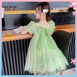 Girls dress 2022 new summer dress Korean style fashionable childrens middle and large childrens summer Internet celebrity gauze dress Princess dress