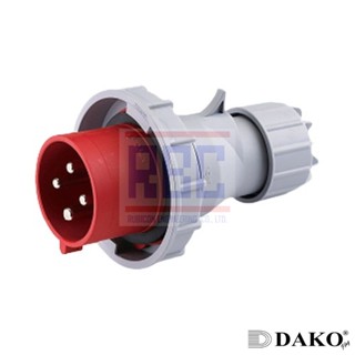 "DAKO PLUG" HTN 0241-3 ปลั๊กตัวผู้กลางทางกันน้ำ สำหรับตู้คอนเทนเนอร์เย็น 3P+E 32A IP67 400V 3H