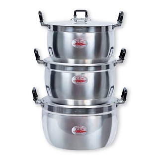 ตราจระเข้ 3 18-22ซม. ชุดหม้ออะลูมิเนียม ใบ/ชุดCrocodileAluminum PotSet 18-22cm. 3Pcs./Set