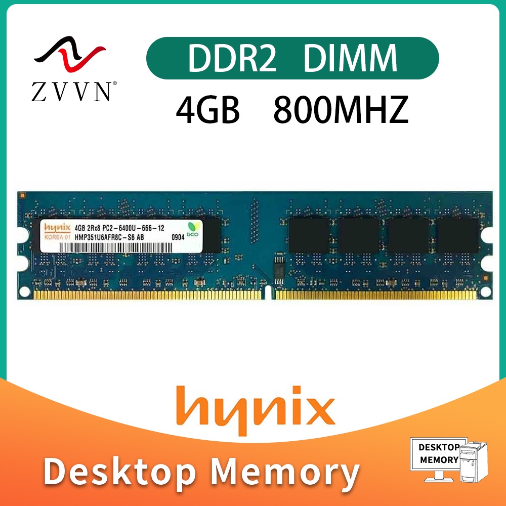 ใหม่ หน่วยความจําคอมพิวเตอร์ DIMM สําหรับ Hynix 4GB DDR2 PC2-6400U 800MHz 2Rx8 240Pin